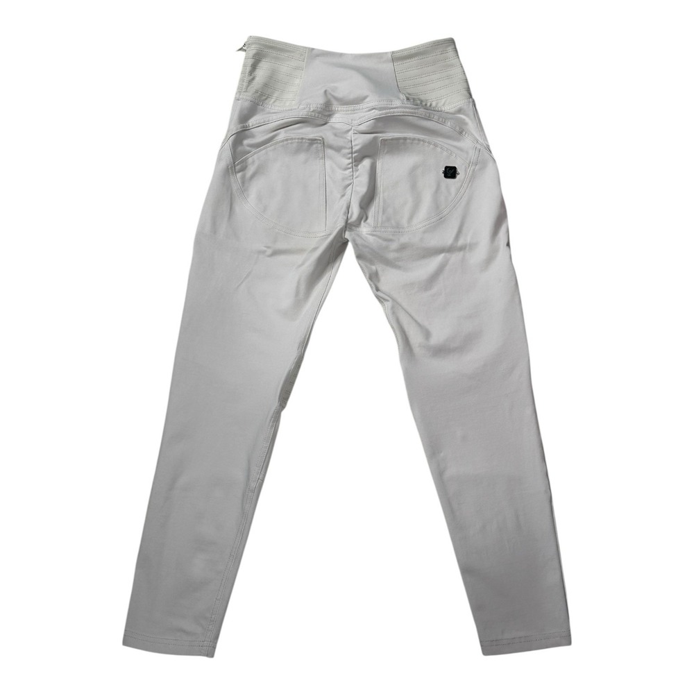 Freddy Italian Crop Cream Pants Limited Spandex Edition High Waist Zip Side US 6 - Picture 3 of 16